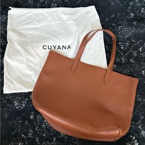 Cuyana Brown Classic Structured Leather Tote